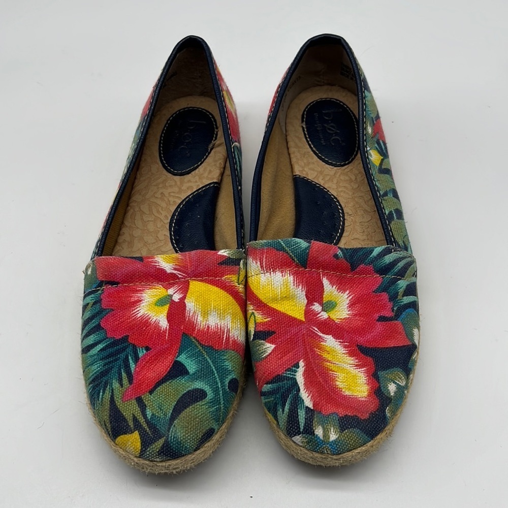 b.o.c Womans Espadrille Flats in Tropical Floral Print size 8